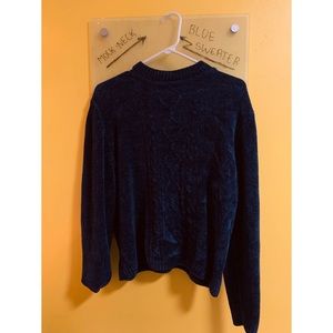 Mock Neck Blue Sweater